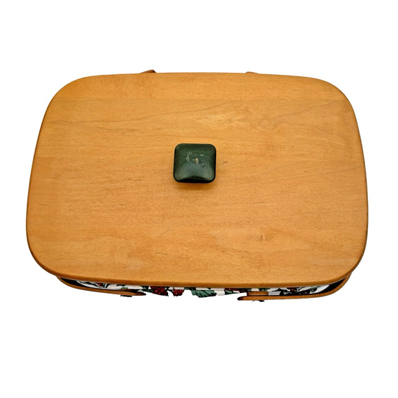 Longaberger 1996 Holiday Cheer Basket Green Weave Lid Liner 2-Protectors 12 x 9" - Picture 3 of 11